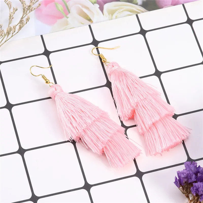 LOULEUR 3 Слоистые богемные Роскошные массивные Серьги-кисточки Boho модные ювелирные изделия женские длинные висячие серьги