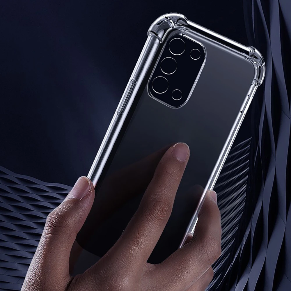 Airbag Shockproof Silicone Phone Case for OPPO A54 A74 A94 Funda A55 A95 A93 A93S 4G Camera Protective Capa 5G Transparent Cover | Мобильные
