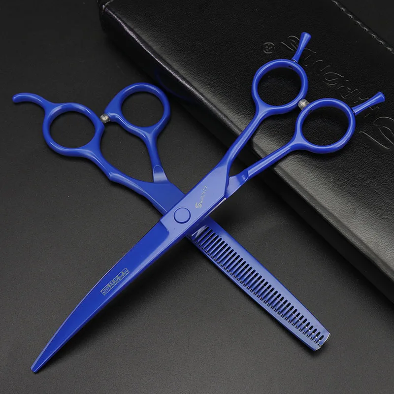 

7 дюймов стрижка домашних животных тонкие ножницы для сгибания профессиональный набор для стрижки кошек и собак машинка для стрижки волос