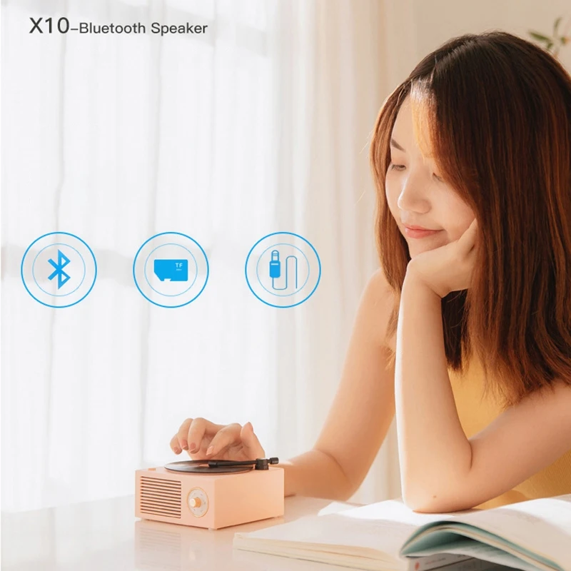 Новый атомный черный клей фонограф беспроводной Bluetooth динамик Ретро Gramophon o