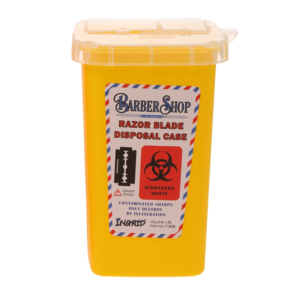 Portable 1L Sharps Container Medical Needles Bin Biohazard Tattoo Piercing Barber Razor Blade Disposal Collect Box | Красота и