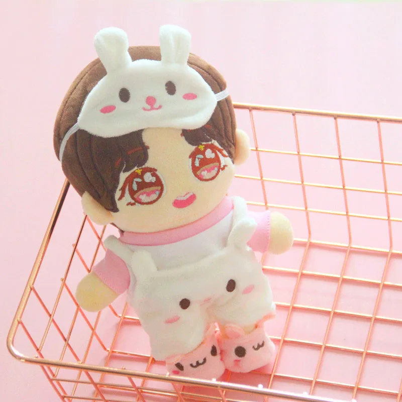 Little white rabbit 20cm eye patch baby dress Exo love bean doll cute pink | Игрушки и хобби