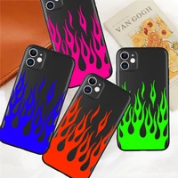 fashion flame pattern etui matte phone case for iphone 12 mini 5 6 6s 7 8 se plus x xs xr 11 pro max coque funda silicone cover