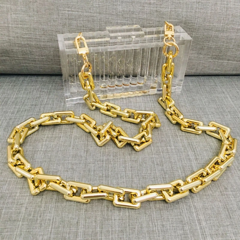 

Transparent Fashion Vertical Stripes Women Chain Shoulder Bag Luxury Party Prom