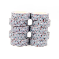 new 10pcsset 15mm10m christmas snowman trees washi tape washi stickers diy scrapbooking masking tape school office supply