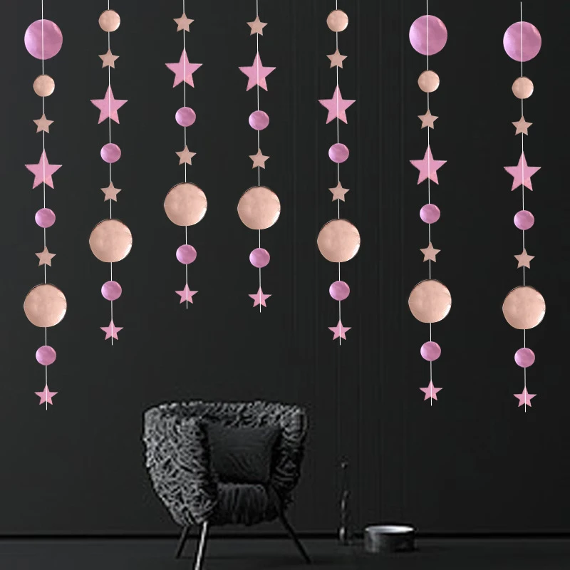 4 м мерцающие снежинки бумажные гирлянды подвеска рождественские украшения