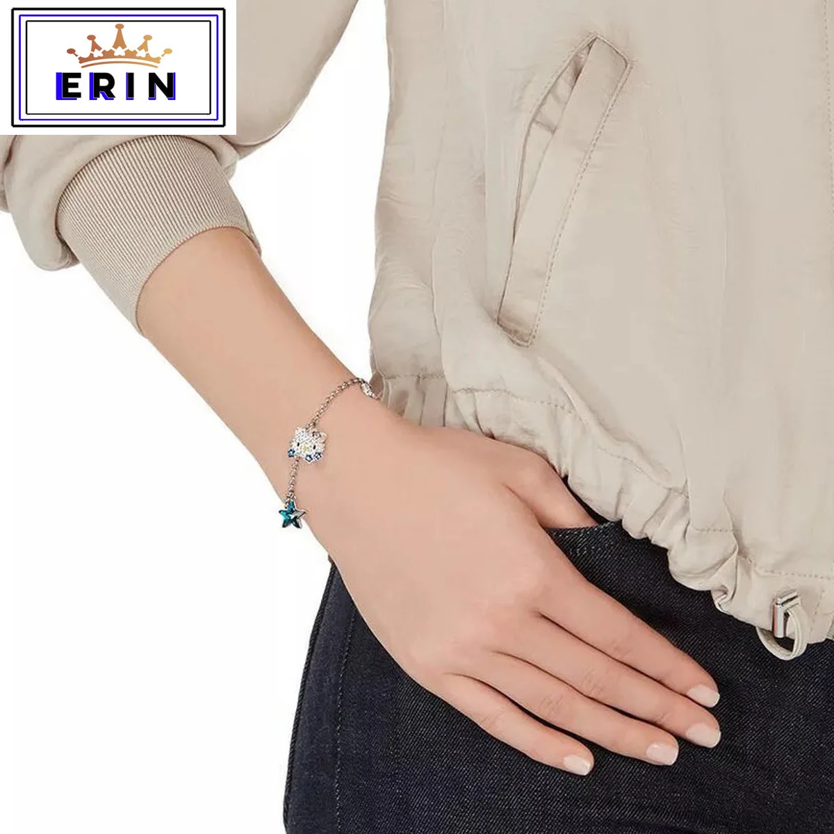 

ERIN High quality SWA Kitty Cat star with moon lady Bracelet