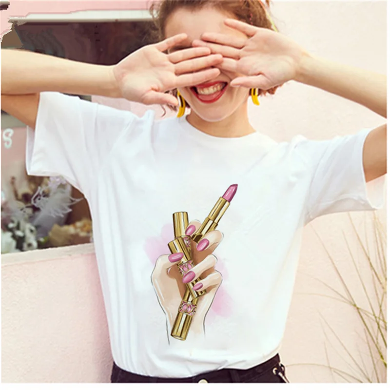 

interesting T-shirt girl mouse T-shirt bow high heels on the street AOWOF women's high heels brand fashion printing T-shirt