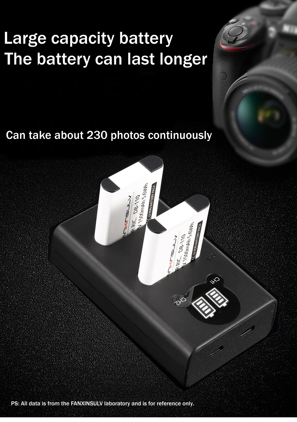 FANXINSULV 2Pcs1500mAh DB-110 DB 110 DB110 батарея+ lcd USB двойное зарядное устройство для Ricoh GR III GR3 GRIII батарея для камеры BJ-11 зарядное устройство