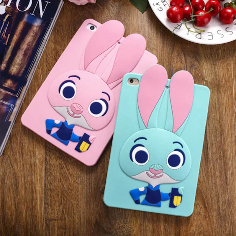Чехол для планшета для нового ipad 9,7 дюйма с милым мультяшным Кроликом, детский противоударный силиконовый резиновый чехол на заднюю панель для ipad чехол