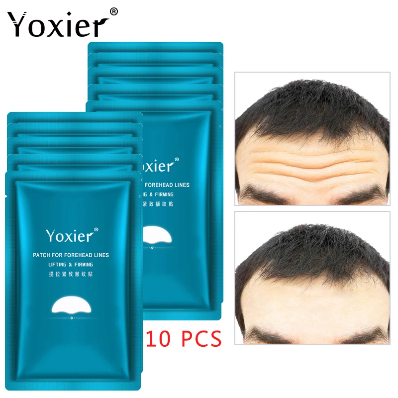 

10Pcs Yoxier Forehead Patch Mask Moisturizing Nourish Brighten Wrinkle Reduction Firming Hyaluronic Acid Aloe Face Skin Care