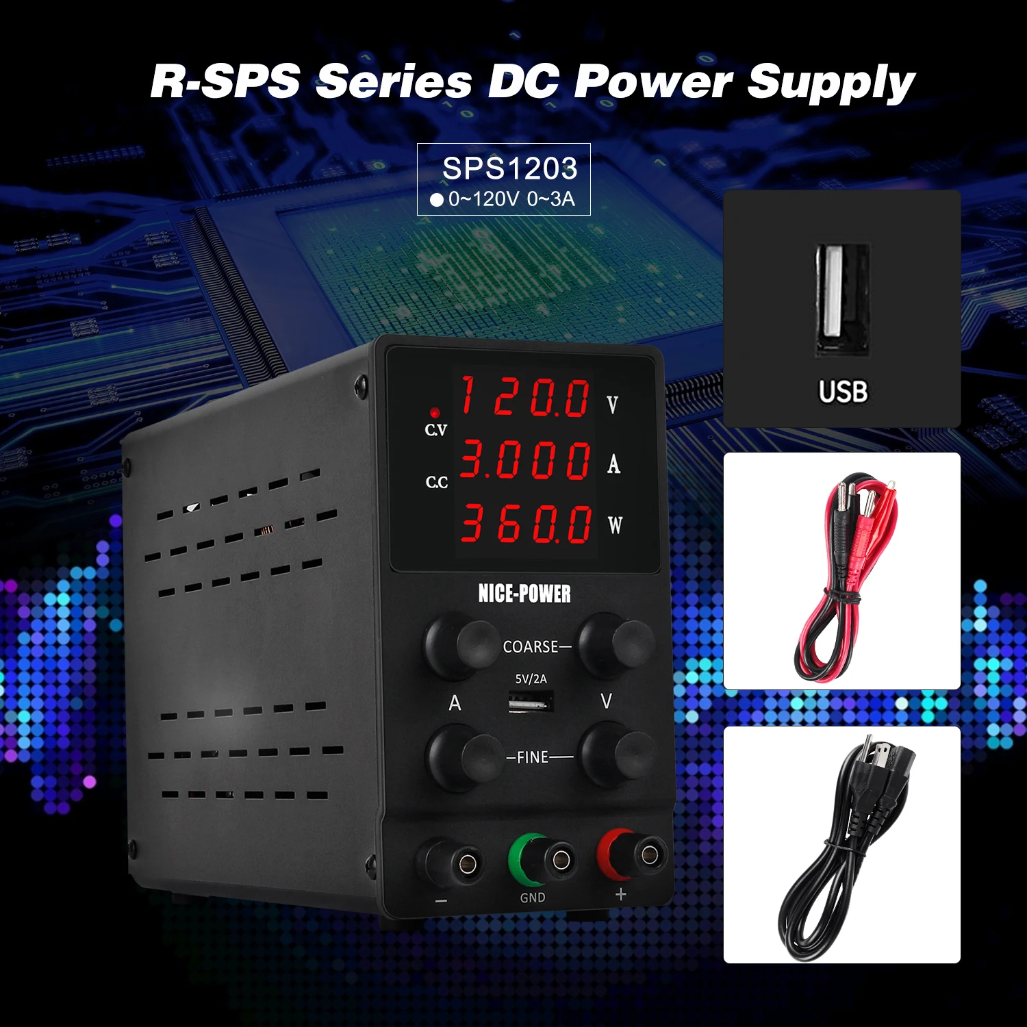 220V 0 120V 3A DC Питание Напряжение стабилизированный источник регулируется питание