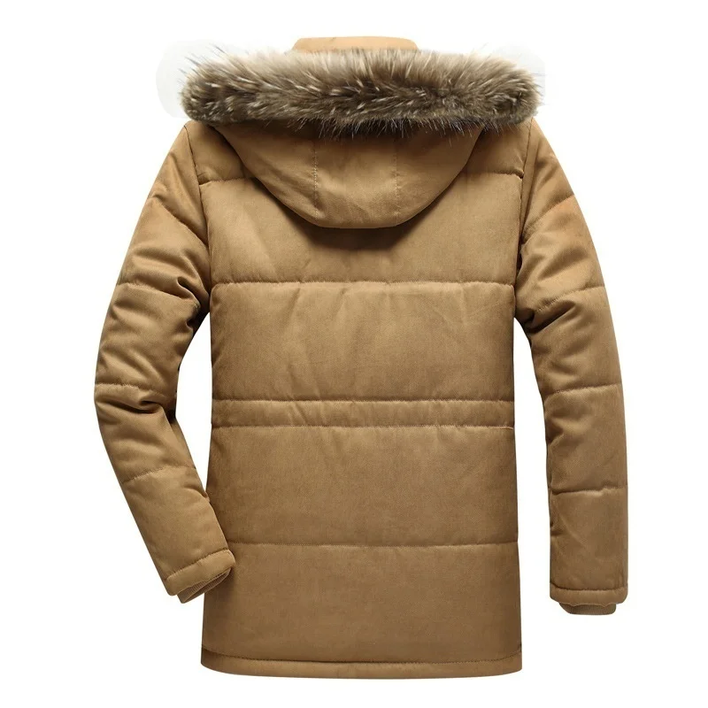 

Winter Jacket Men Casual Warm Fur Collar Hooded Coats Mens Fashion Outwear Windbreaker Thicken Parkas Jacket Casaco Masculino
