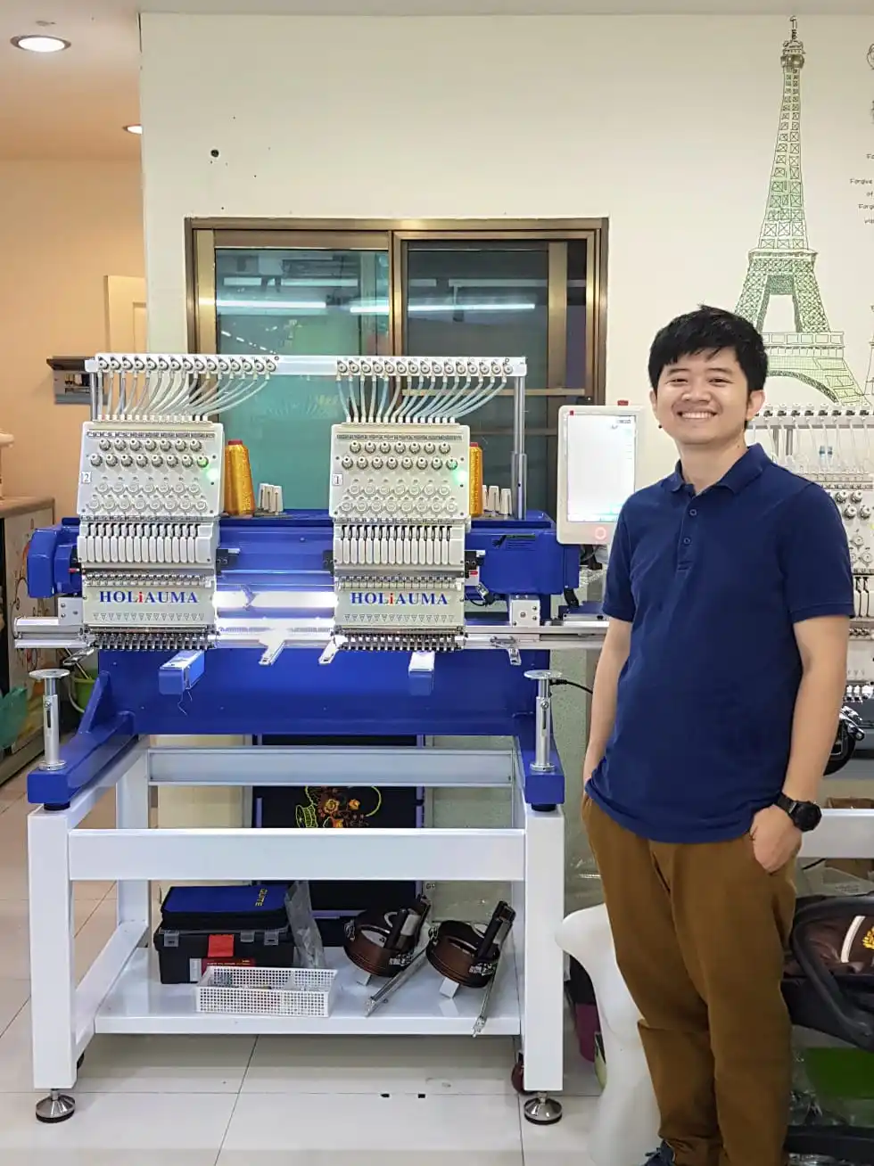 Высокая скорость одна головка Сенсорная панель швейная машина шляпа/Плоская