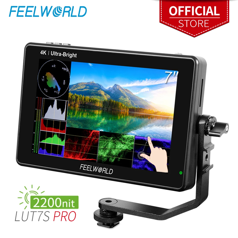 FEELWORLD LUT7S PRO 7 дюймов 2200 нит 3D LUT сенсорный Экран DSLR Камера директоров переменного