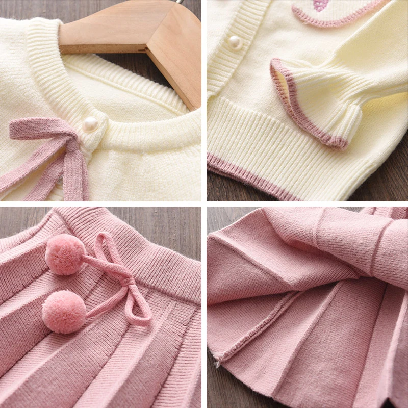 

Baby Girls Casual Clothing Set 2020 New Fashion Sweater Shirt and Skirt Outfits 2pieces Toddler Baby Embriodery Clothes Sets