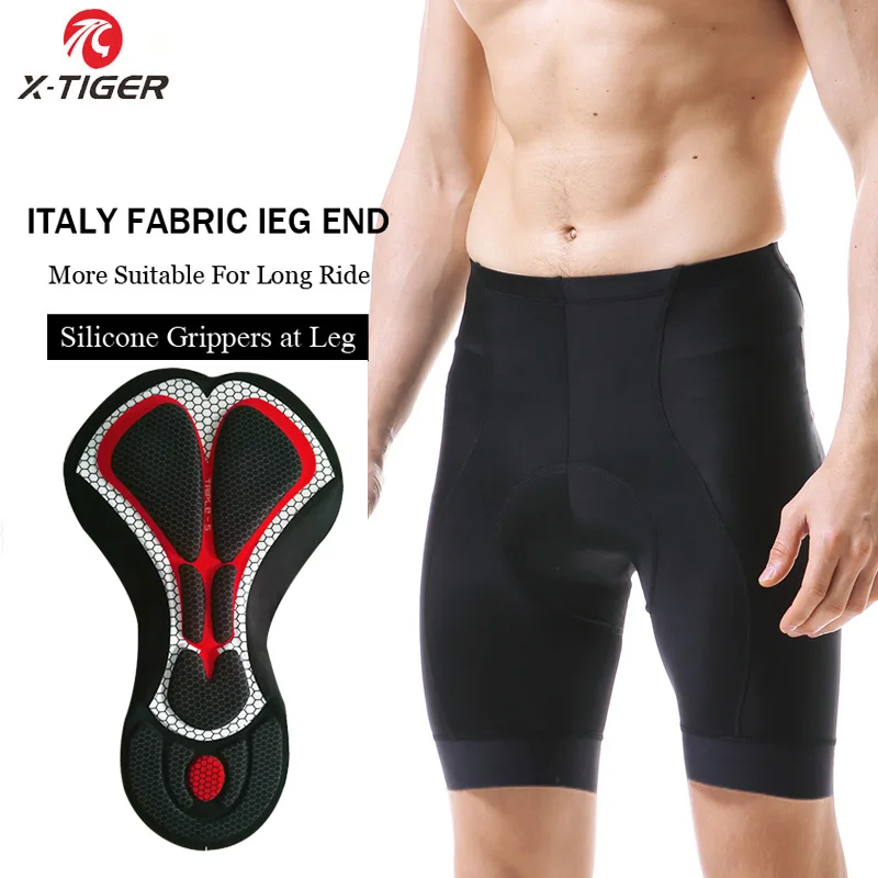 

X-TIGER Pro MTB Cycling Shorts With 5cm Italy Grippers Lightweight Short Pant High-Density 5D GEL Pad For Long Time Ride
