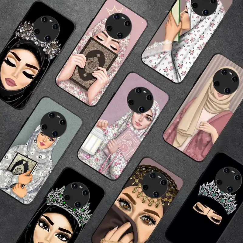 

Luxury Woman In Hijab Face Muslim Islamic Girl Phone Case For Huawei Y5 Y62019 Y52018 Y92019 Luxury funda case for 9prime2019