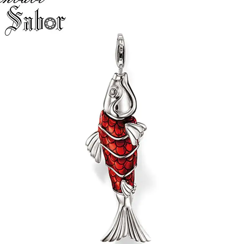 Кулон Lucky Red Koi Fish серебряного цвета для женщин Классические Подарочные Цепочки