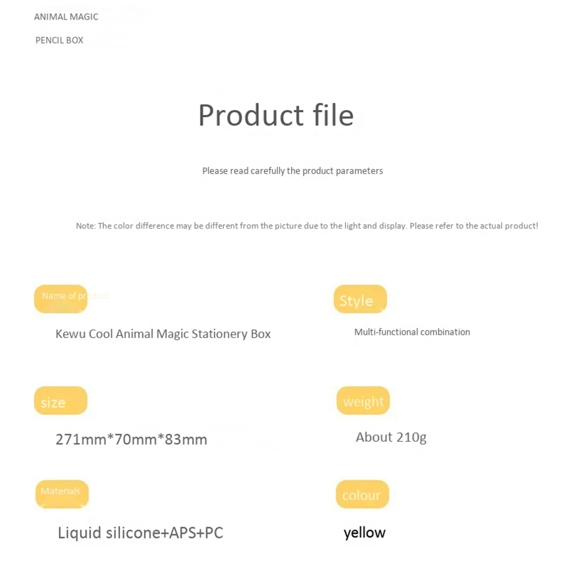 

Stationery Box Yellow Little Warcraft Pencil Case with Mini Vacuum Cleaner Children Pencil Box Cartoon School Stationery