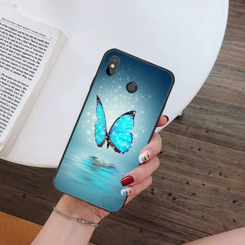 

Butterfly shiny art animal cute flower Phone Case For Xiaomi Redmi 7 9t 9se k20 mi8 max3 lite 9 note 8 9s 10 pro Cover Funda