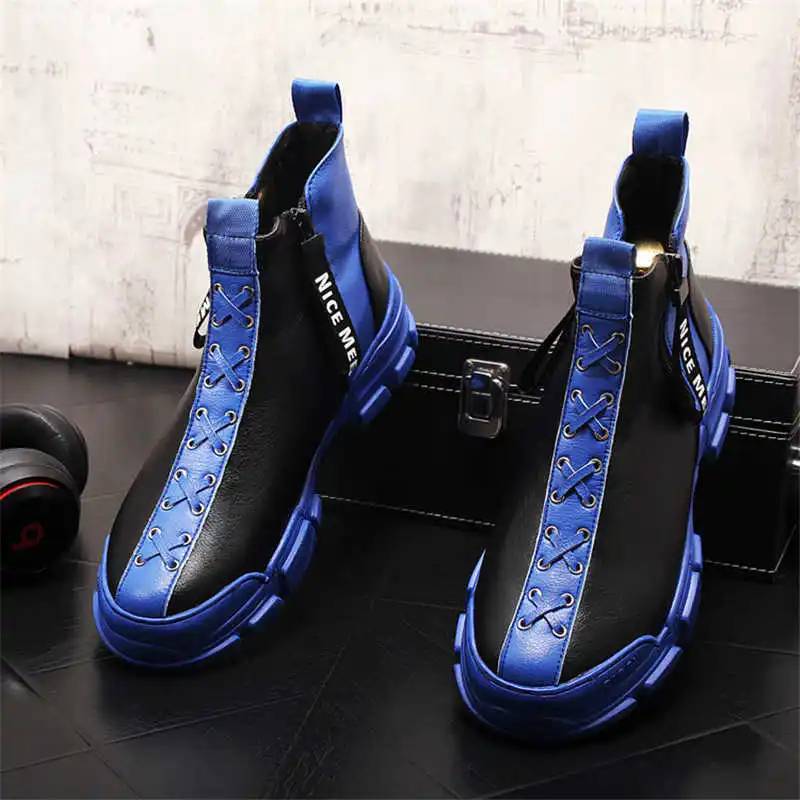 Jual Sepatu Kasual Bersirkulasi Atas Tinggi Pria Slip Kuning Sepatu Bot Pergelangan Kaki Ritsleting Flat Selebriti Web Hip Hop Zapatillas Hombre