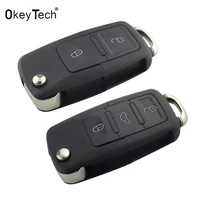 okeytech 2 3 buttons folding flip key shell car key replacement for vw golf 4 5 passat b5 b6 polo touran for seat for skoda key