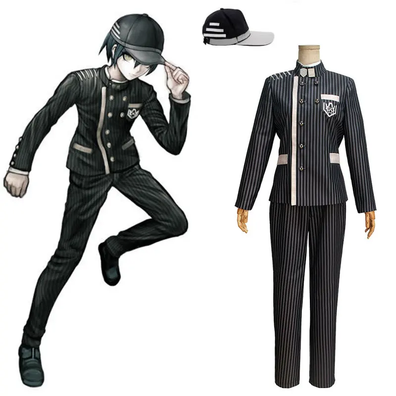 

Новый Danganronpa V3 Косплей Saihara Shuichi Косплей Костюм Аниме Игра Школьная Униформа Костюм Экипировка Пальто + Брюки + Шляпа