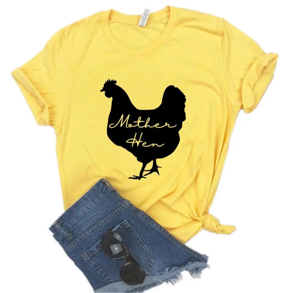 Мать курица печати для женщин футболки хлопок повседневное забавная Футболка