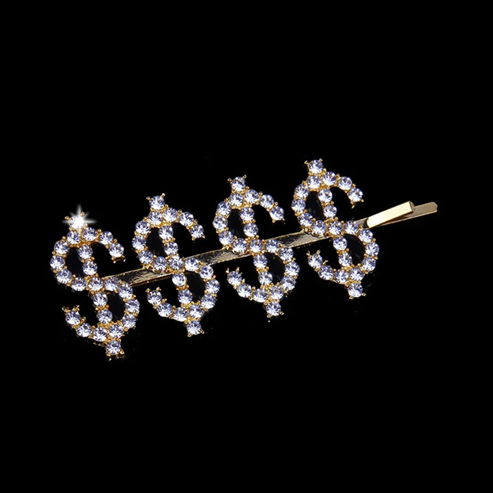 SSSS Gold 1 шт. женские буквы со стразами шпильки металлические серебряные заколки для волос Заколки Головные уборы Аксессуары для укладки волос цель$/BO - Цвет: SSSS Gold