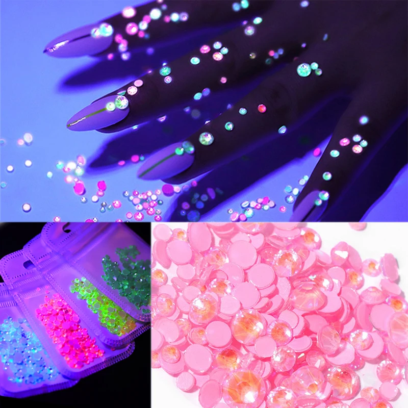 1 упаковка стеклянные украшения для дизайна ногтей стразы Светящийся Кристалл 3D