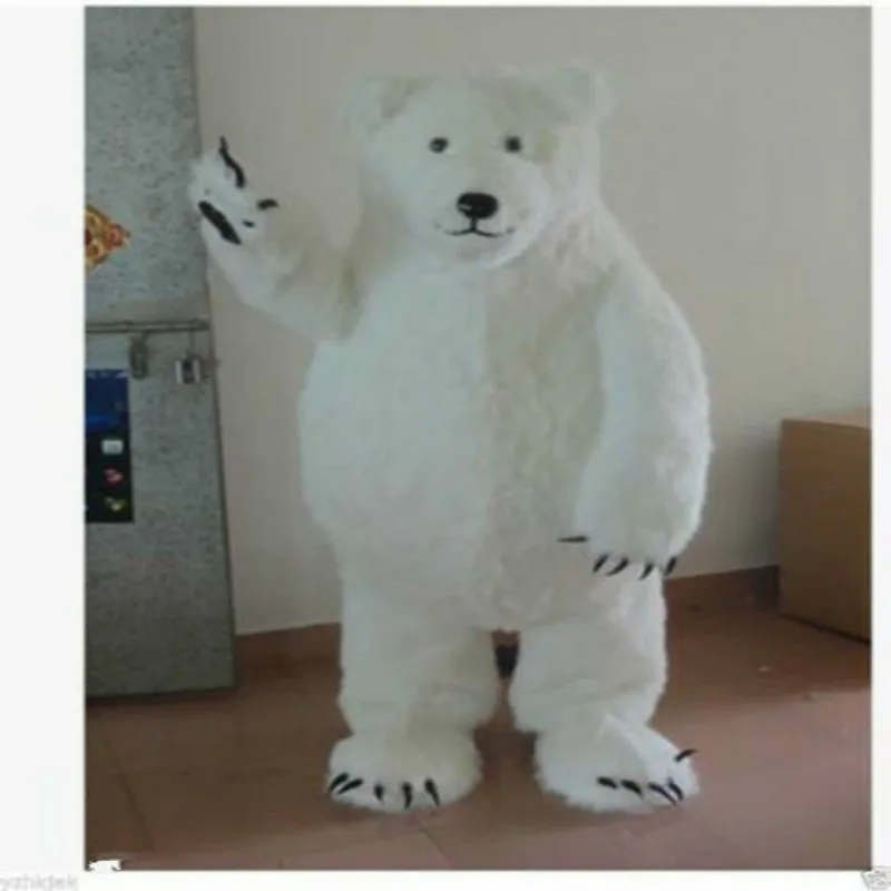 Cute Polar Bear Mascot Costume Animal Party Birthday Fancy Dress Fursuit Cartoon Outfit Carnival Halloween Xmas Easter Ad Clothe |
