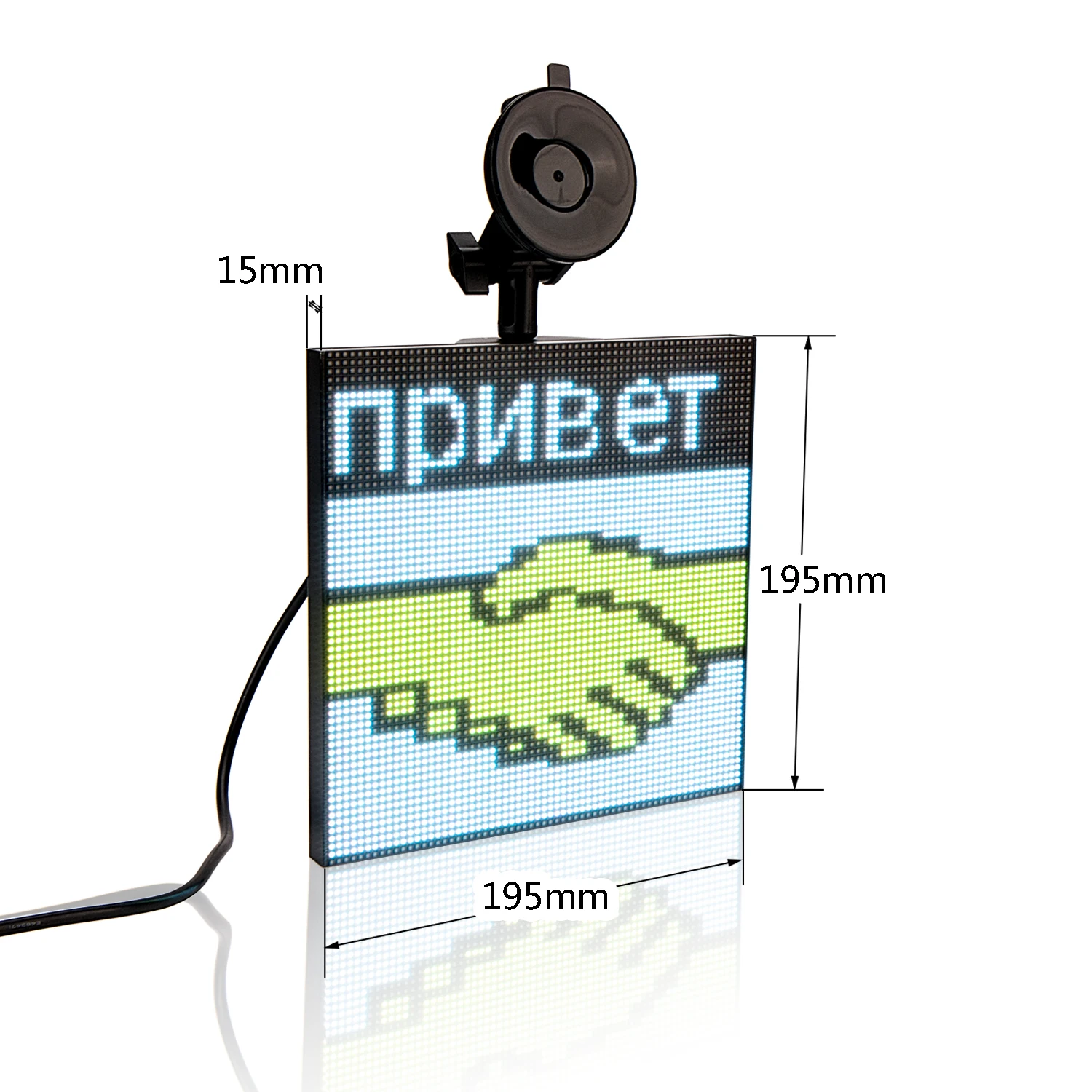 

12V Car Led Display Sign P3 19.5*19.5CM WiFi RGB Full Color Display Custom Programmable Messages Ad BoardSign Maker DIY Display