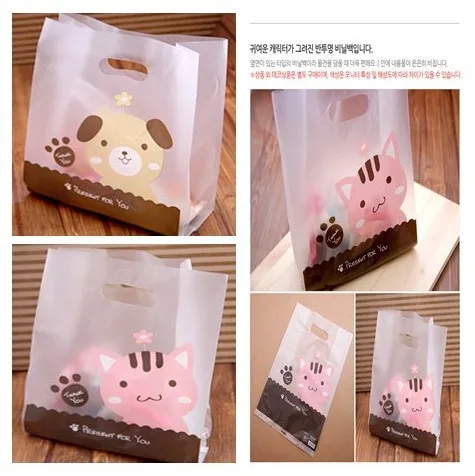 

Matt cate dog plastic gift bags,plastic shopping bags 26x34x13cm 50PCS/LOT