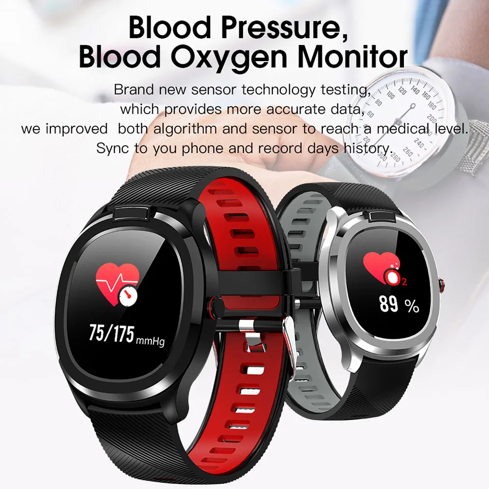

New Arrival IP68 Waterproof ECG Smart Watch Fitness Wristband Heart Rate Monitor Smartwatch Weather Body Temperature Measurement