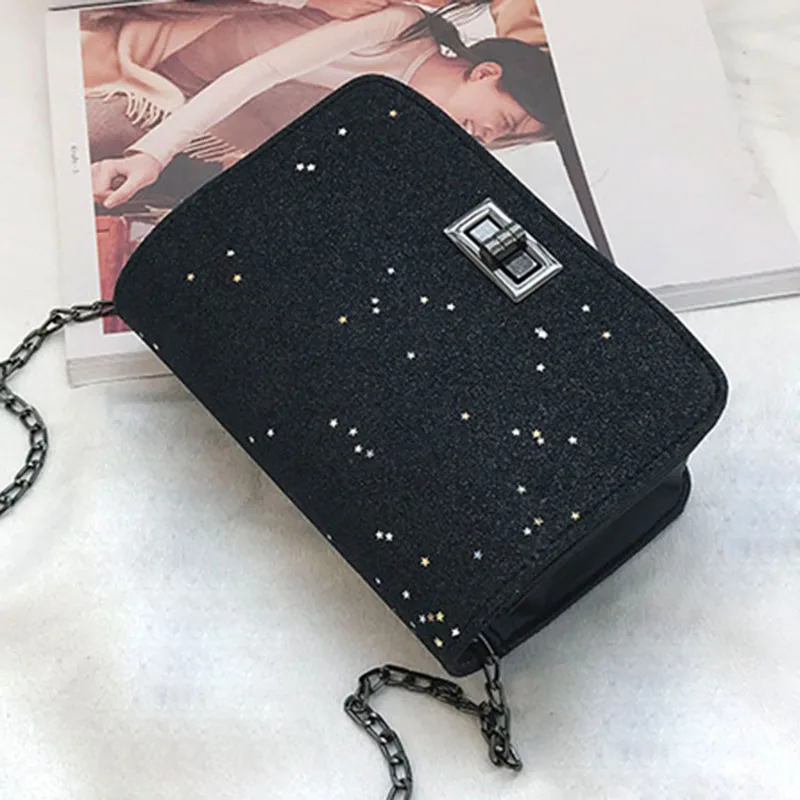 Хит продаж 1 шт. женская сумка через плечо модная цепочка с блестками для