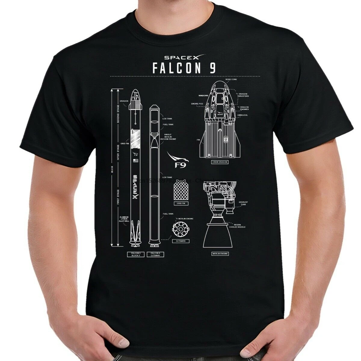 

SpaceX Falcon 9 Blueprint Shirt