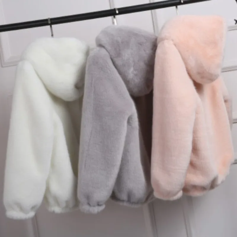 

2021 Autumn Winter Korea Fashion Women Sweatshirt Plus Size Cute Solid Zipper Long Sleeve Fluffy Plush Hoodie Sweatwear Jacket