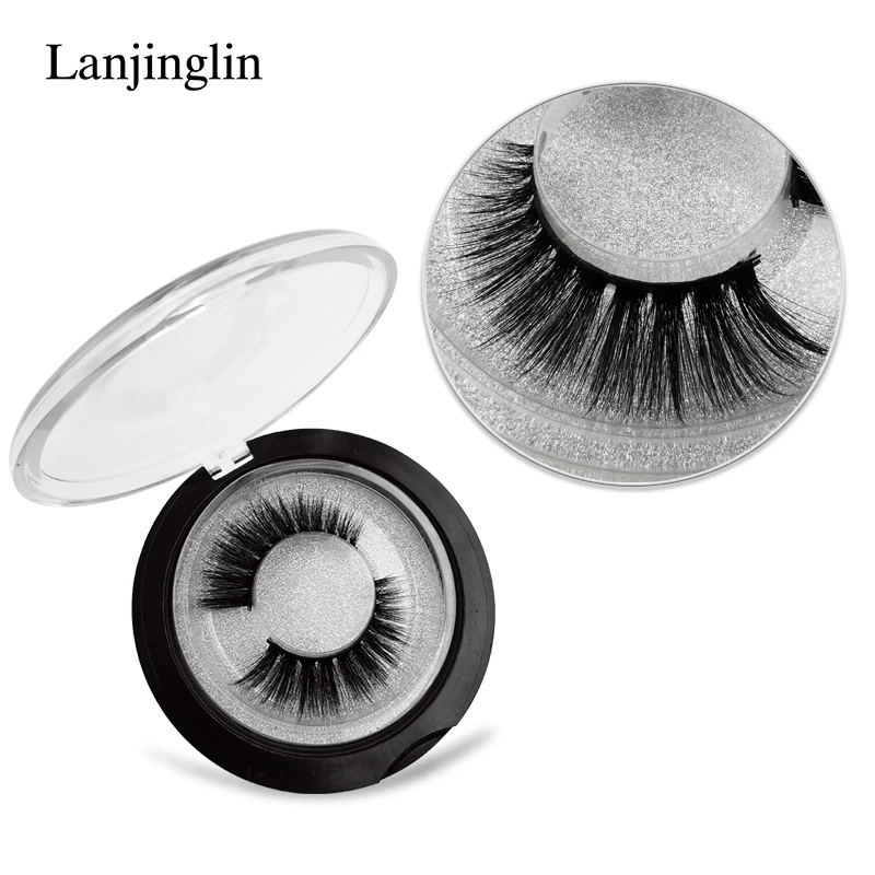 LANJINGLIN, 1 пара, 3d, норковые ресницы, ручная работа, Полоска, ресницы, накладные натуральные, искусственные ресницы, норковые ресницы, безвредный макияж