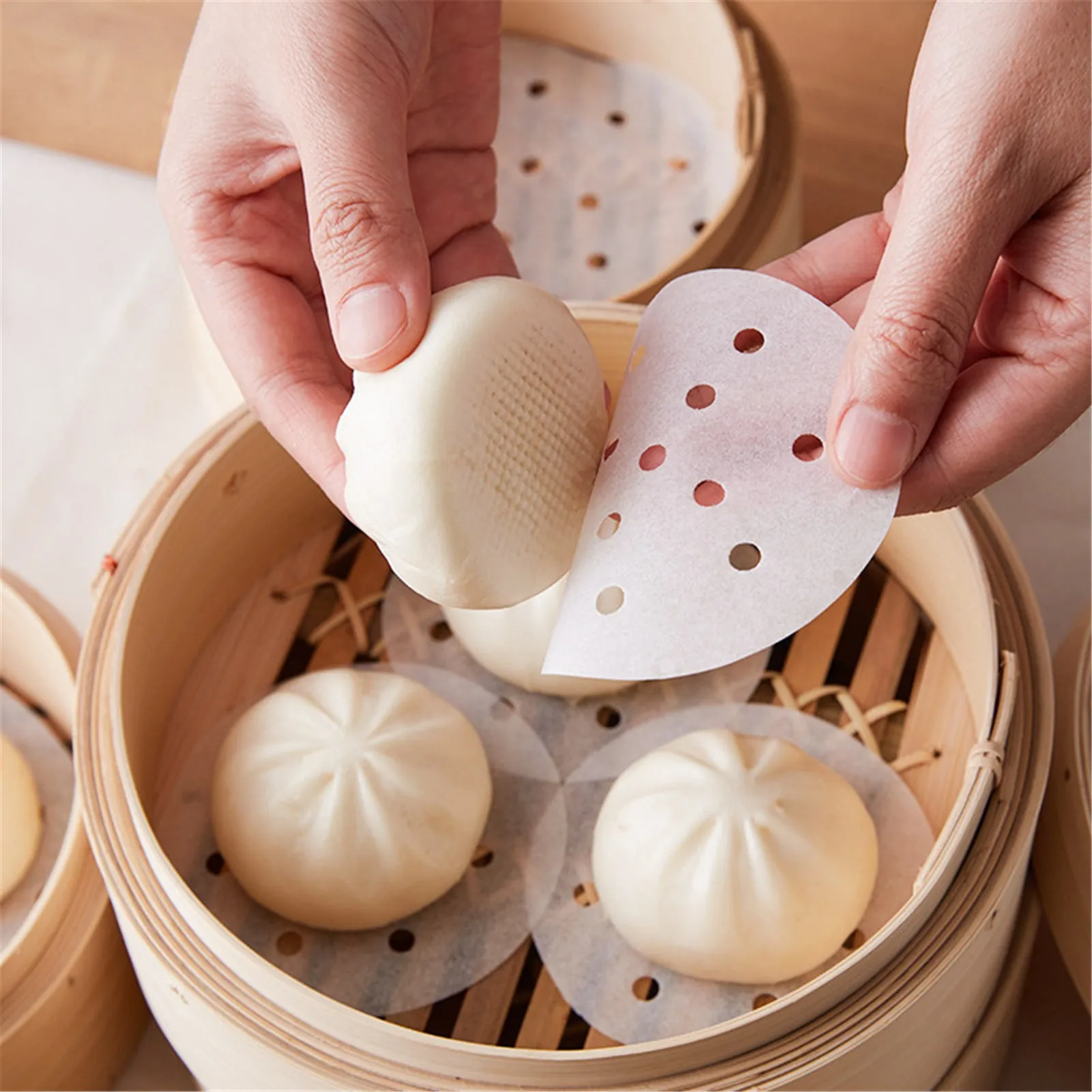 Перфорированные листы из пергаментной бумаги 100 шт. 20 см антипригарная корзина