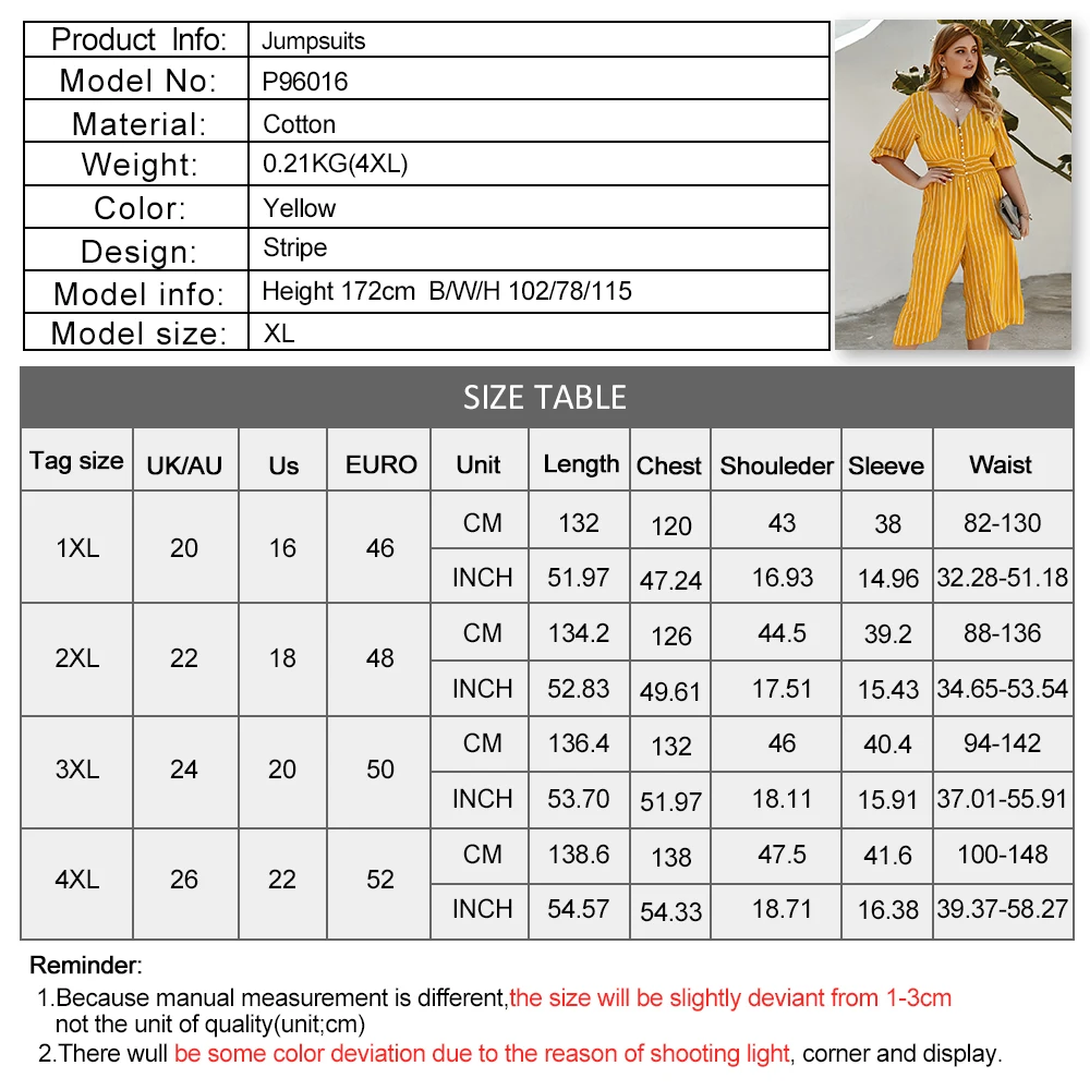 Летний комбинезон размера плюс 2020 сексуальный хлопковый в полоску с v-образным