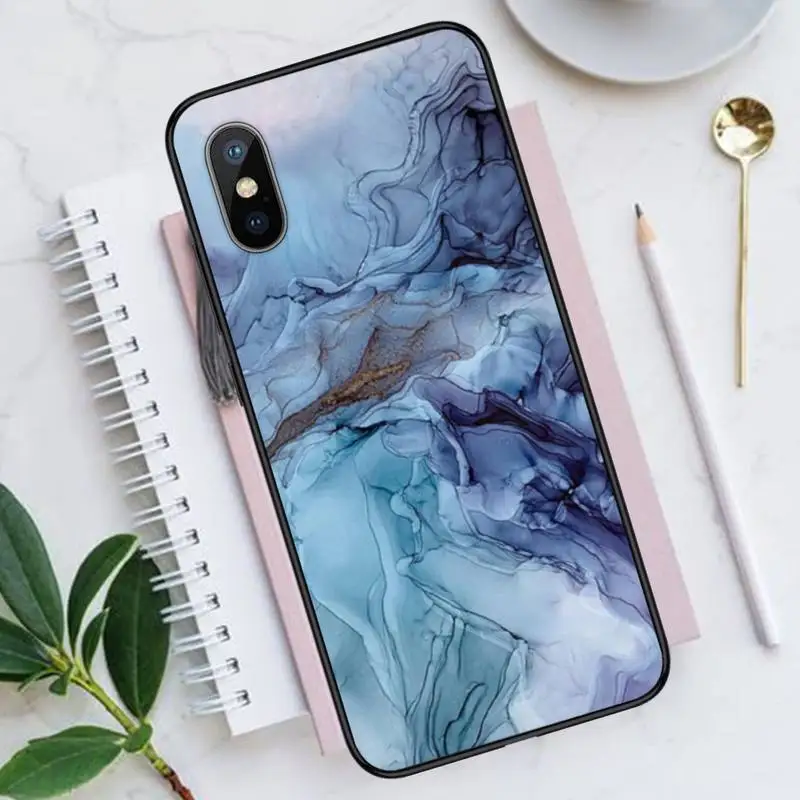

Ink Brush Marble art Pattern Phone Case for iPhone 11 12 pro XS MAX 8 7 6 6S Plus X 5S SE 2020 XR Luxury brand shell funda coque