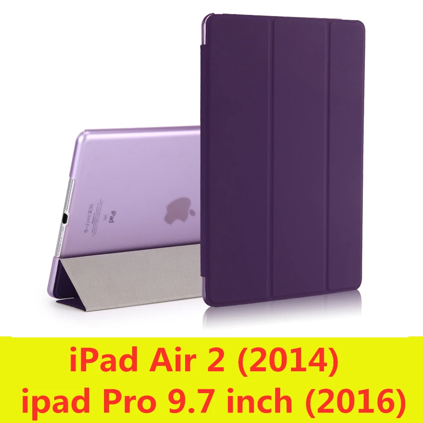 Чехол для iPad 9,7 6-го поколения, Чехол Air 3 2 1 Pro 10,5, прозрачный чехол, умный чехол из искусственной кожи для сна - Цвет: purple-L-Air2 Pro9.7