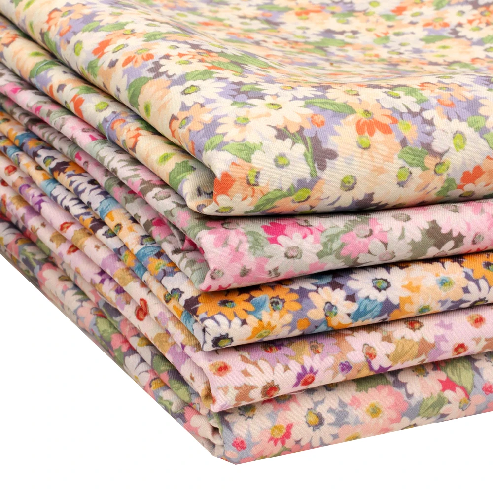 

Polyester Fabric By Half The Meter Printed Cloth Sheets Flowers Sewing Fabrics DIY Craft Supplies Mask Dress Making 45*150cm 1pc