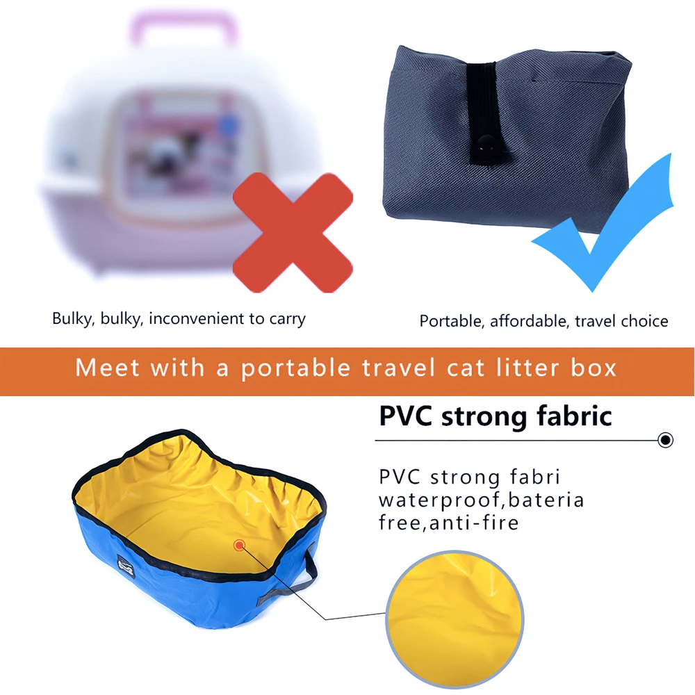 Новый портативный складной ящик для кошачьих туалетов водонепроницаемая ткань