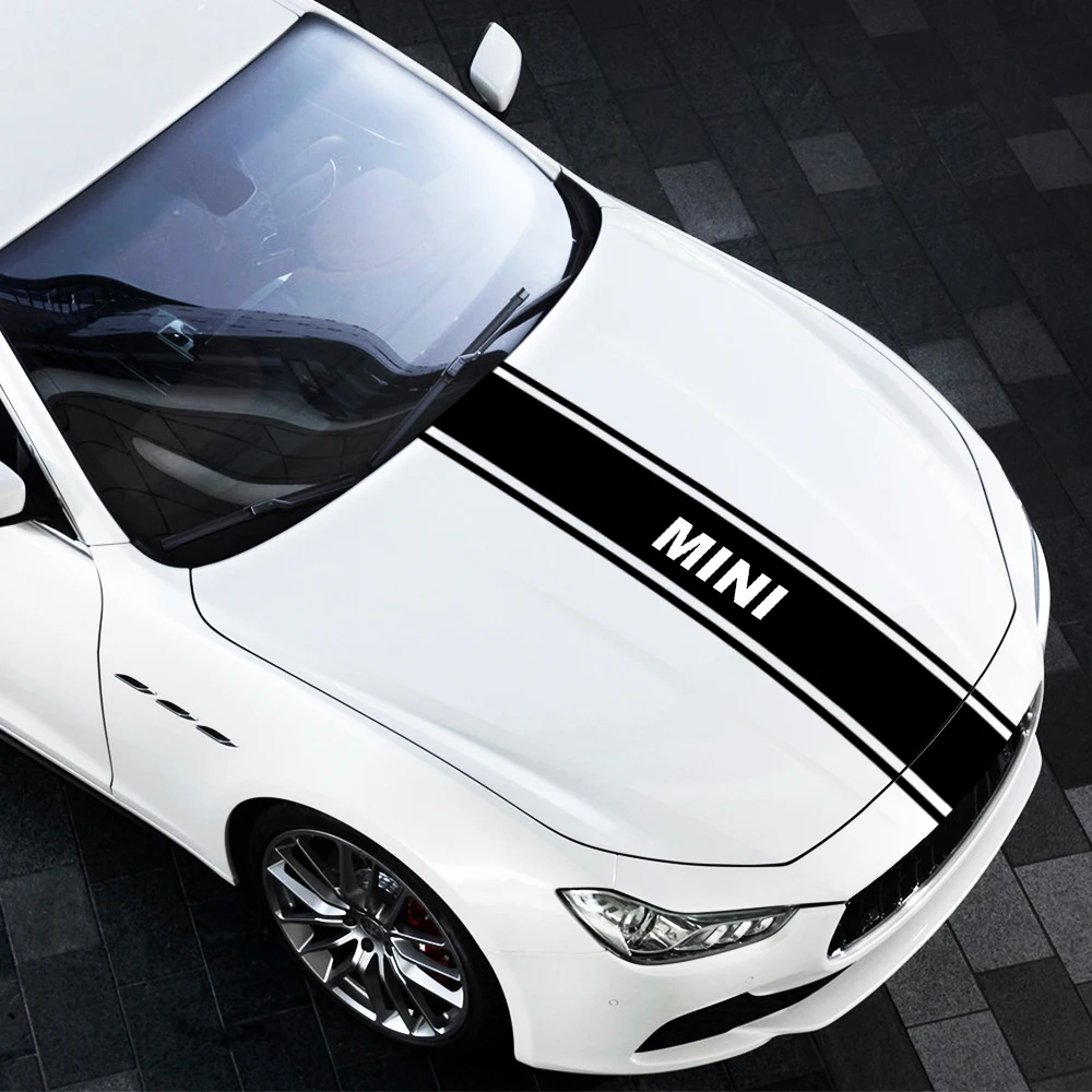 

Car Stickers WRC Stripe Covers Vinyl Racing Sports Auto Hood Decal For MINI Cooper R55 R56 R57 R58 R59 R60 F54 F55 F56 F57 F60
