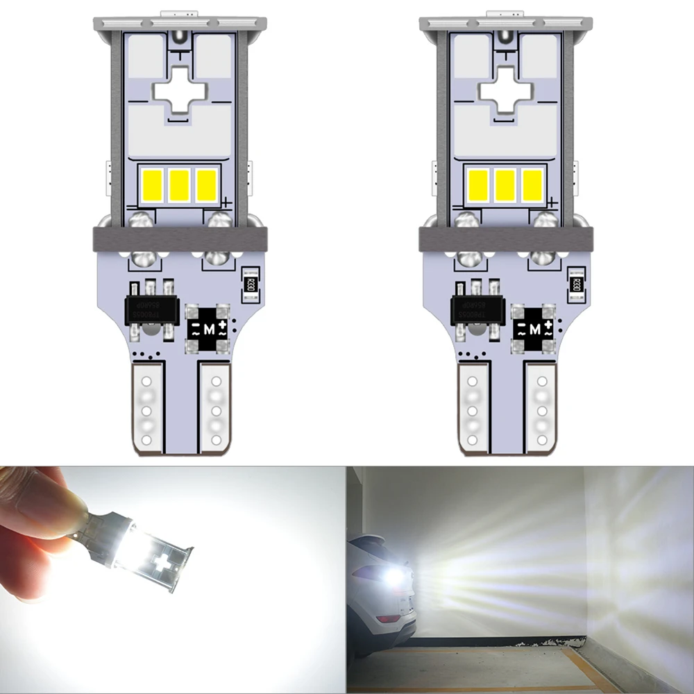 

2pcs 1500LM T15 W16W LED Canbus Bulbs OBC Error Free Car Backup Reverse Lights 921 912 T16 LED Bulb Car Reverse Lamp White 4300K