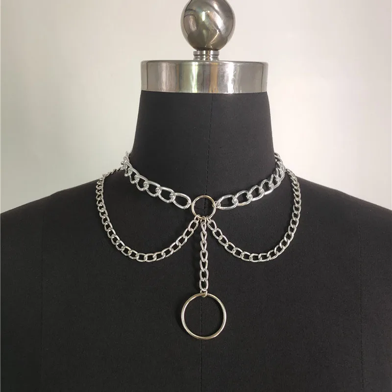Женские двухслойные ожерелья Чокеры в европейском и американском стиле хип хоп с