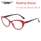 Очки для чтения + 1,0 + 1,5 + 2,0 + 3,5 классические оправа для очков в стиле кошачьи глаза для мужчин и женщин, очки для чтения с прозрачными линзами в оправе