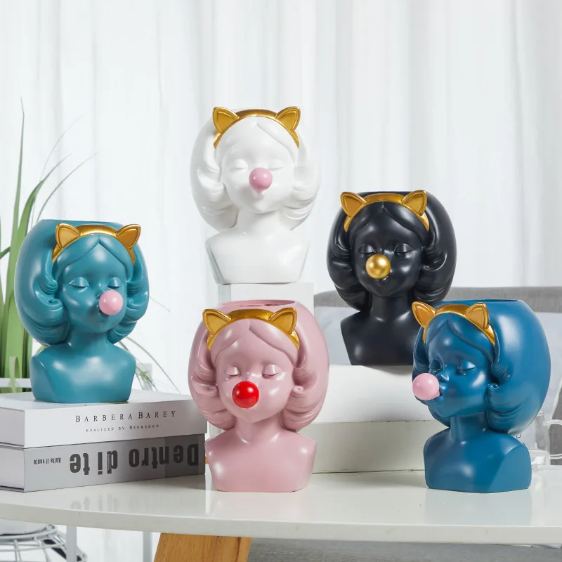 Каучуковая ваза в скандинавском стиле милая девочка кастрюля для пузырьков